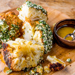 Roasted Whole Cauliflower With Feta