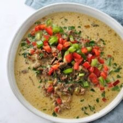 Philly Cheesesteak Soup - Keto, Gluten Free