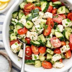 Simple Tomato Feta Cucumber Salad