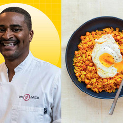 Curried Rice &amp; Chickpeas With Eggs