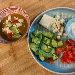 Roasted Poblano and Pinto Bean Soup