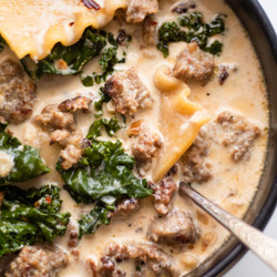 Creamy White Lasagna Soup