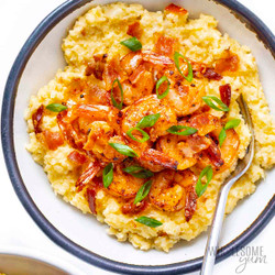 Keto Cauliflower Grits And Shrimp