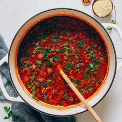 1-pot Tuscan-style Beef &amp; Lentil Soup