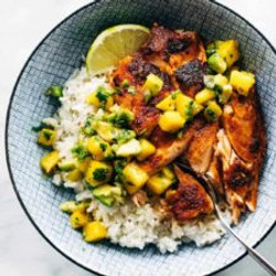 Bbq Salmon Bowls With Mango Avocado Salsa