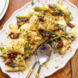 Pasta Hollandaise mit Spargel - vegan