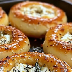 Mozzarella-stuffed Rosemary Parmesan Soft Pretzels