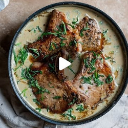 Whisky And Honey Pork Chops With Creamy Sauce