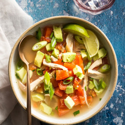Chicken Avocado Soup with Lime