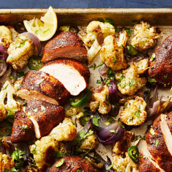 Garam Masala Roasted Chicken And Cauliflower
