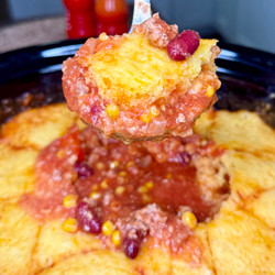 Crockpot Turkey Chili With Cornbread Dumplings