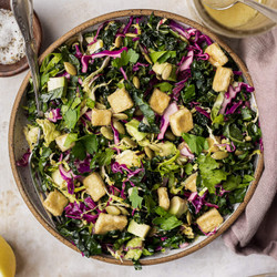 Shedded Kale And Brussels Sprout Salad