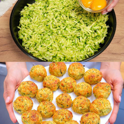 Zucchini Balls With Rice And Garlic Sauce