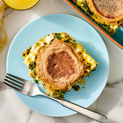 Spinach &amp; Feta English Muffin Breakfast Casserole Is The Perfect Dish To Feed A Crowd