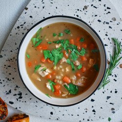 Caramelized Lemon Chicken Soup
