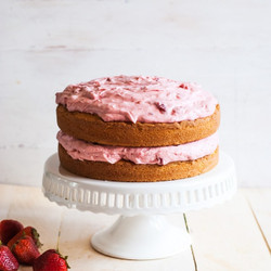 Butter Cake With Strawberry Mint Buttercream